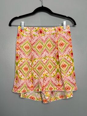 NWT Taj by Sabrina Crippa Tropical Print Shorts Pink Green Women’s Size S
